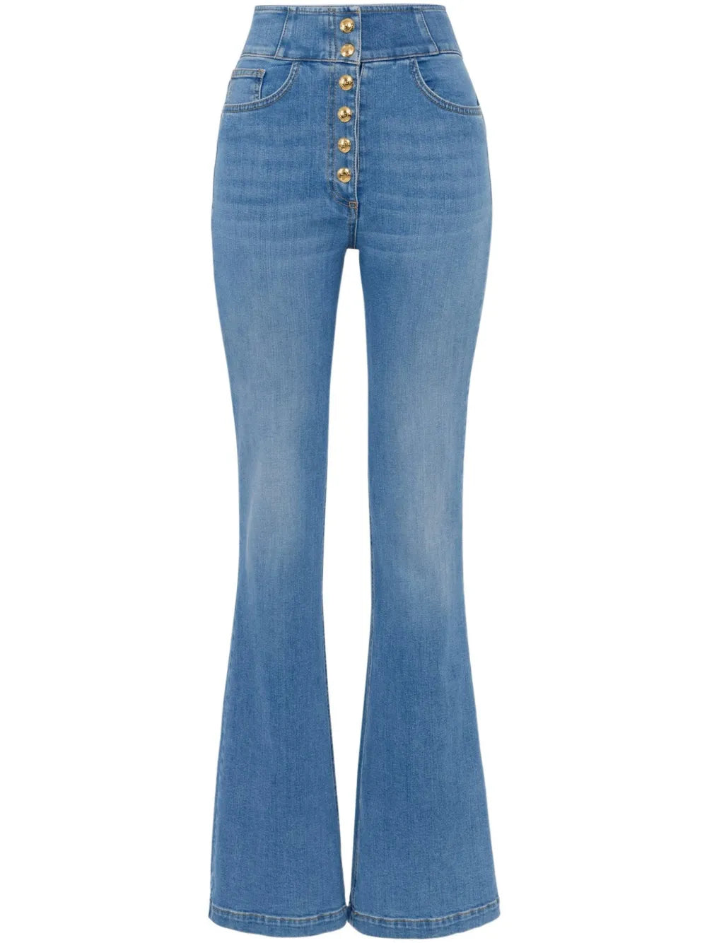 Logo-Button Flared Jeans