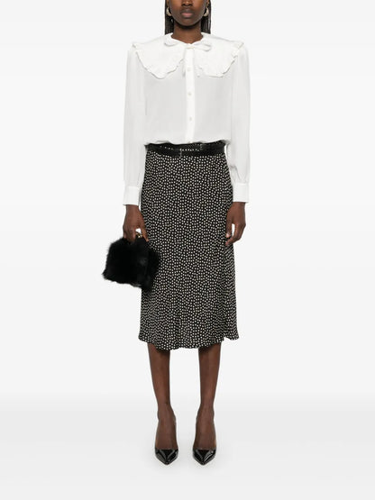 Peter Pan-Collar Silk Blouse