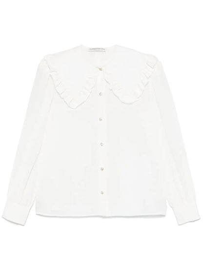 Peter Pan-Collar Silk Blouse
