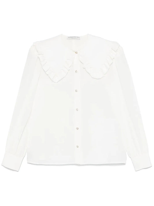 Peter Pan-Collar Silk Blouse