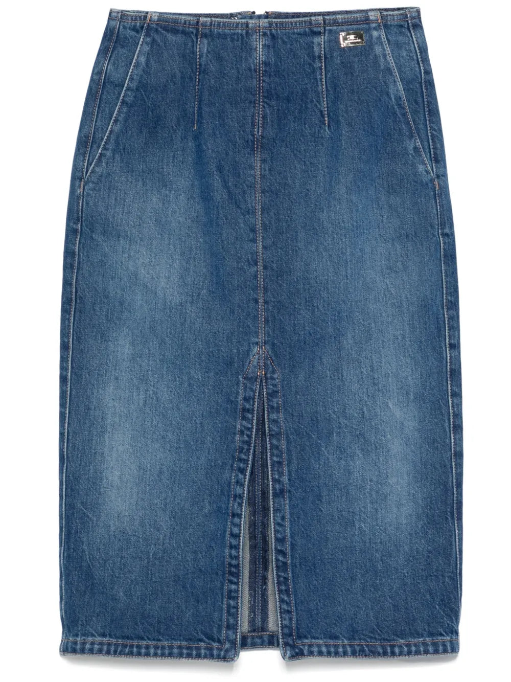 Slit-Detail Midi Skirt