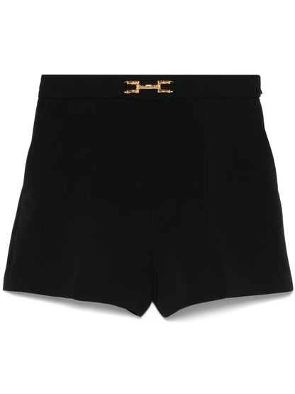 Logo-Plaque Crepe Shorts