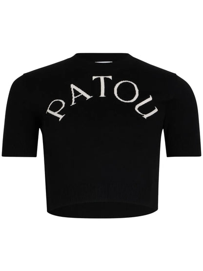Logo-Jacquard Cropped Top