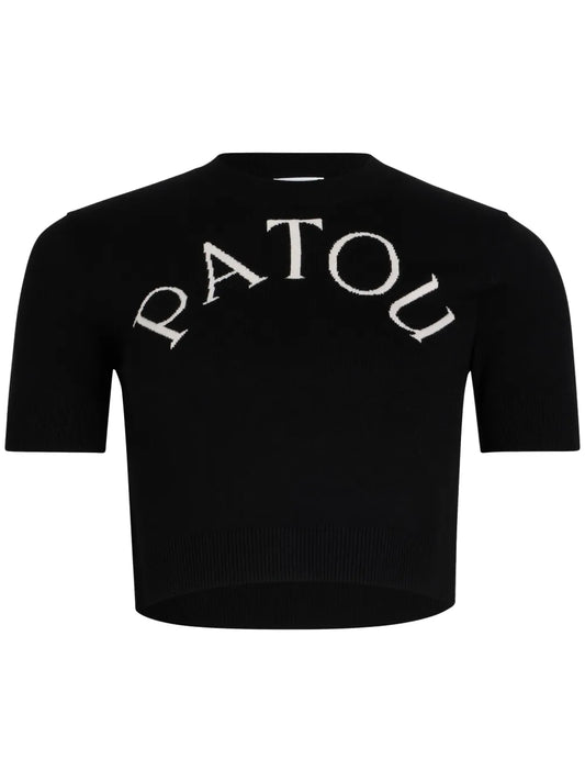 Logo-Jacquard Cropped Top