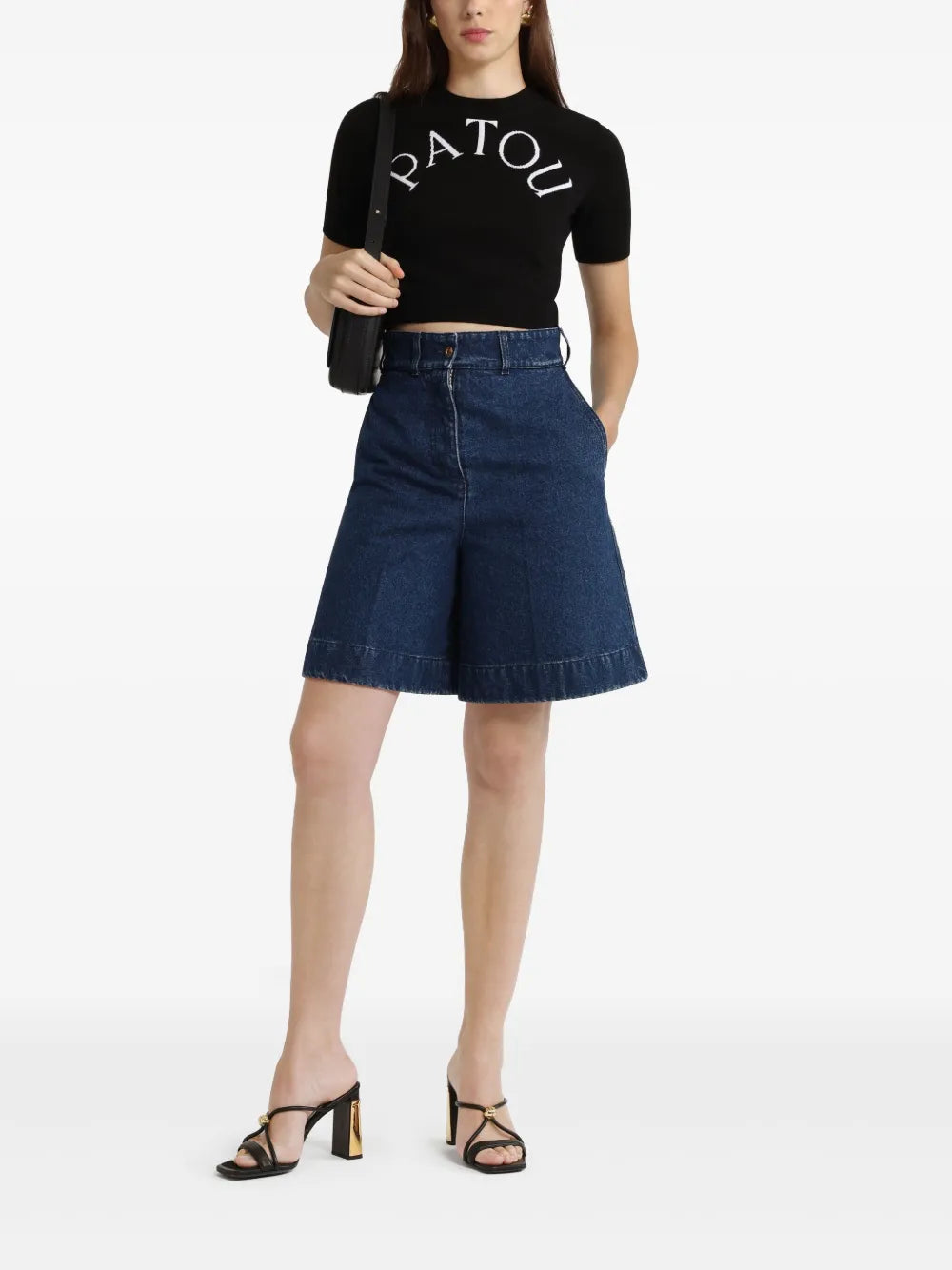 Logo-Jacquard Cropped Top