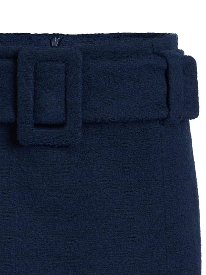 Belted Organic-Cotton Mini Skirt