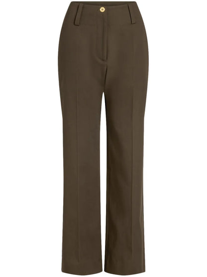Wide-Leg Gabardine Trousers