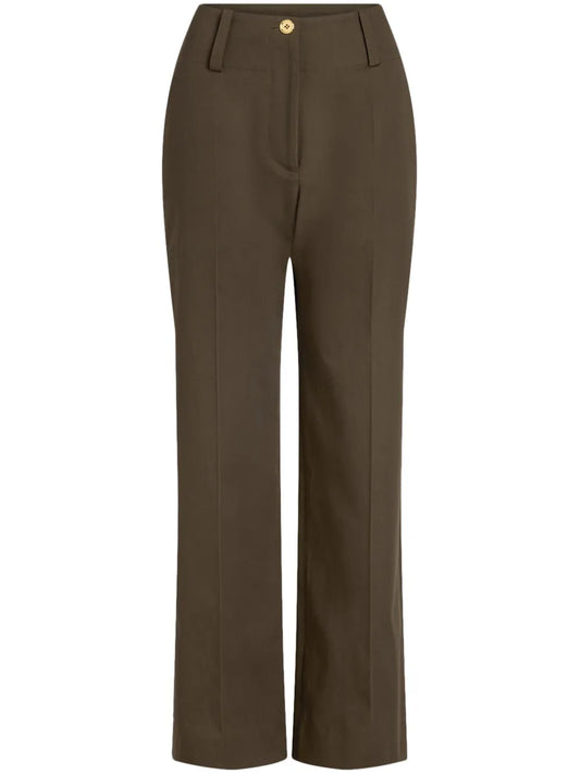 Wide-Leg Gabardine Trousers
