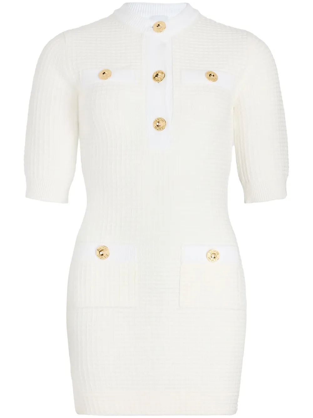 Waffle-Knit Cotton Mini Dress
