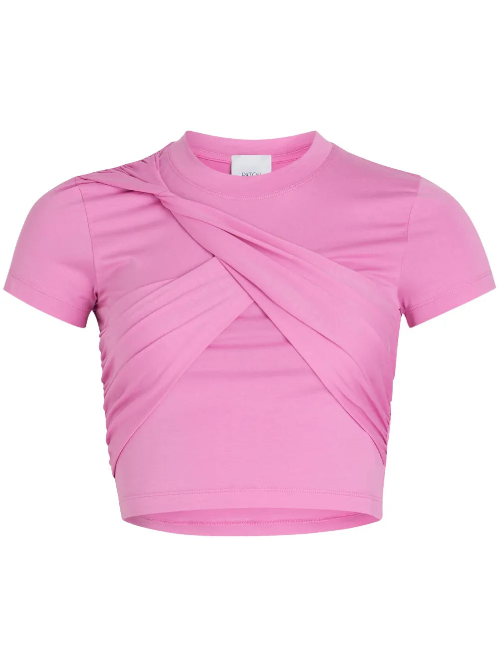 Draped Cropped Organic Cotton T-Shirt