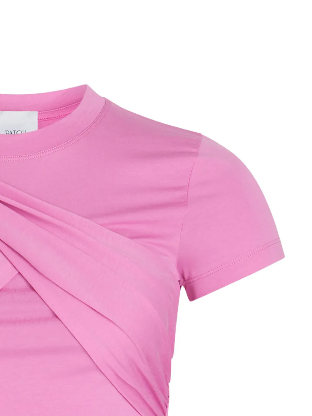 Draped Cropped Organic Cotton T-Shirt