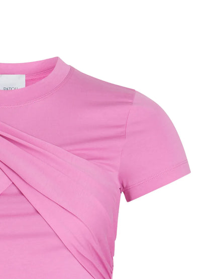 Draped Cropped Organic Cotton T-Shirt