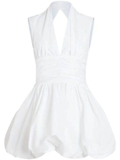 Open-Back Bubble Mini Dress