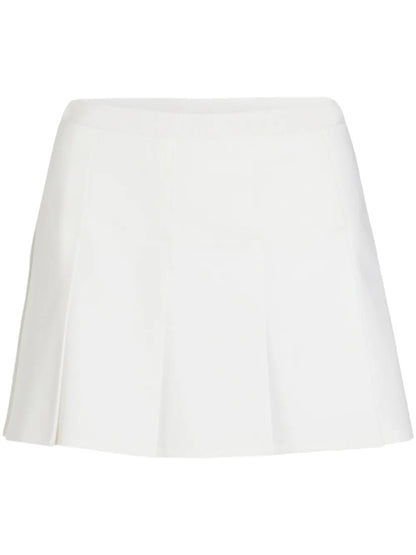 Pleated Gabardine Mini Skirt
