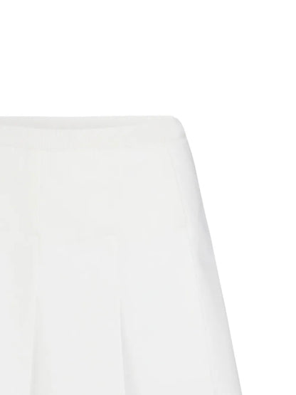 Pleated Gabardine Mini Skirt