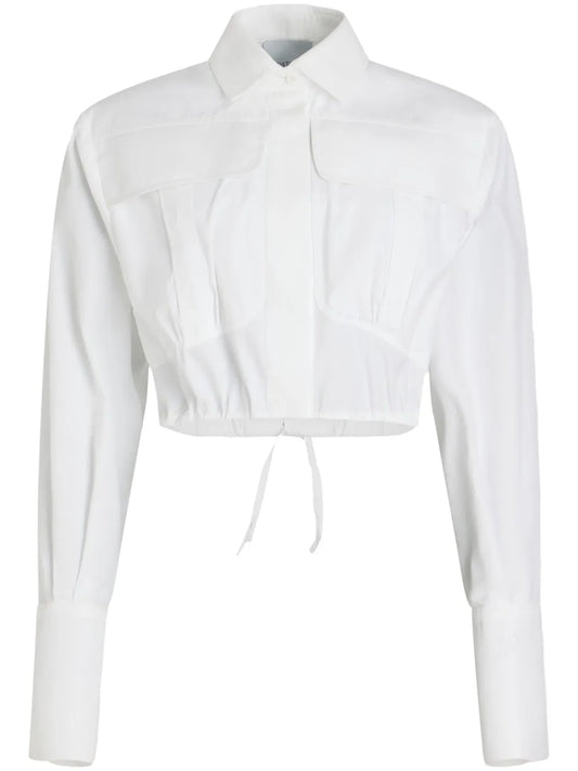 Cropped Poplin Safari Shirt