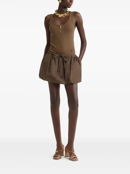 Puffy Gabardine Mini Skirt