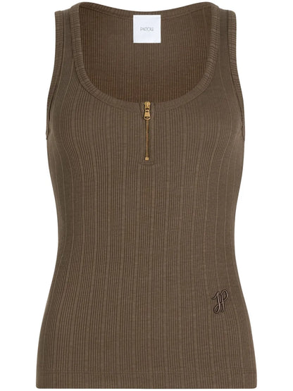 Scoop-Neck Ribbed Tank Top