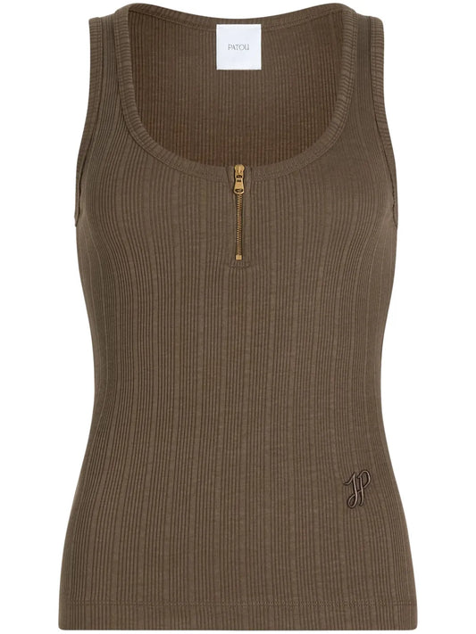 Scoop-Neck Ribbed Tank Top