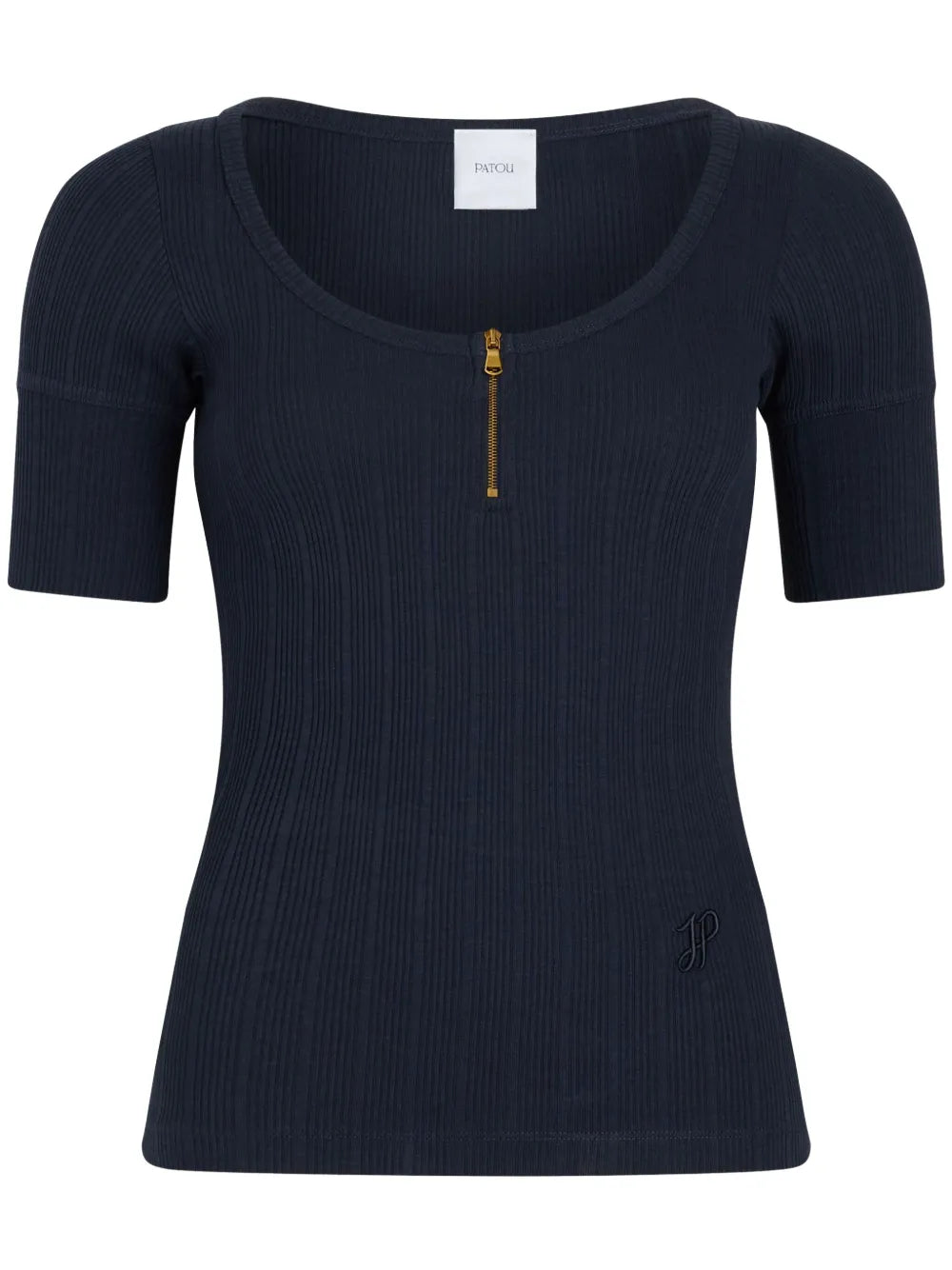 Scoop-Neck Ribbed T-Shirt