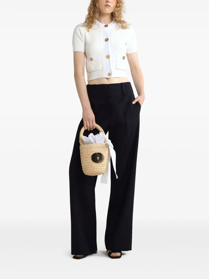 Twill Straight-Leg Trousers