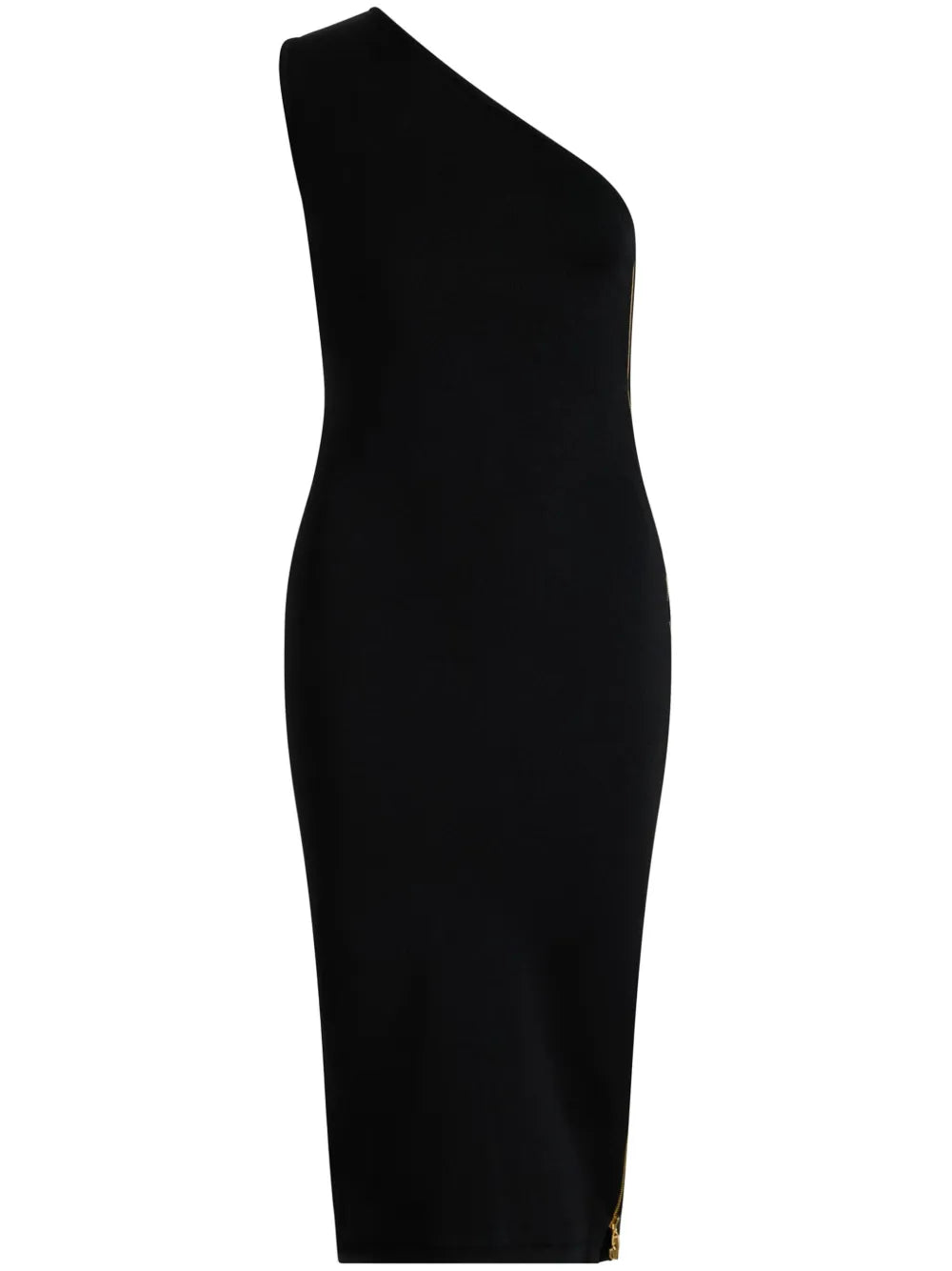 One-Shoulder Knitted Midi Dress