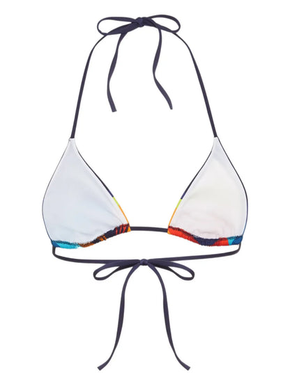 Graphic-Print Bikini Top