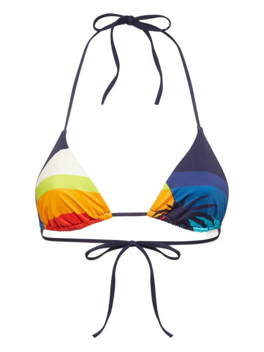 Graphic-Print Bikini Top