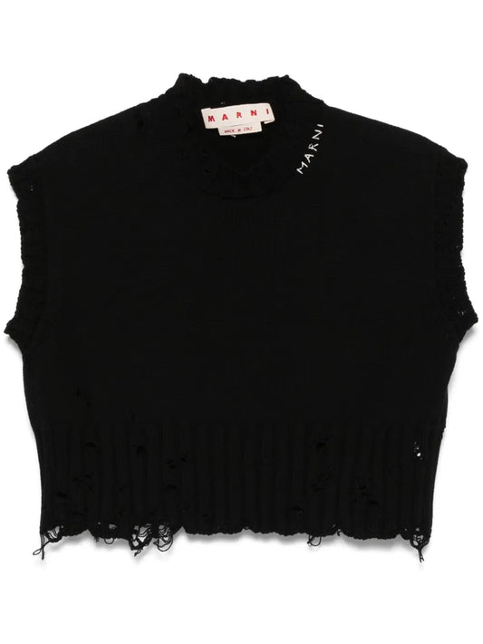 Distressed-Effect Vest