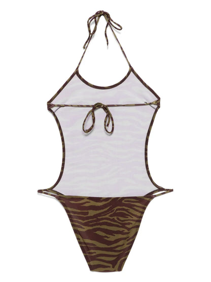 Zebra-Print Swimsuit