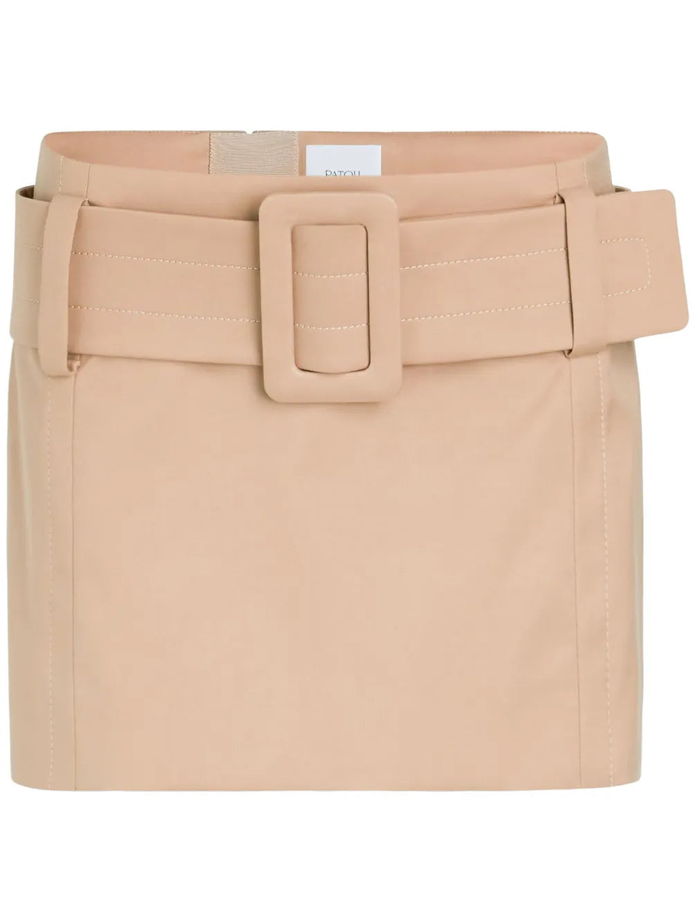 Belted Organic-Cotton Mini Skirt