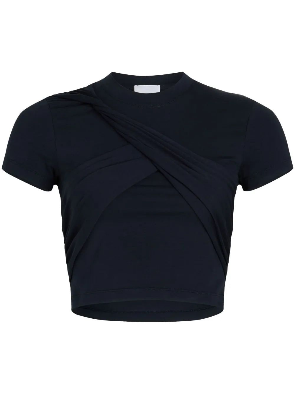 Draped Cropped Organic Cotton T-Shirt