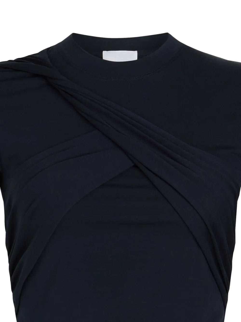 Draped Cropped Organic Cotton T-Shirt