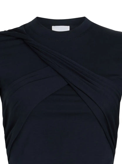 Draped Cropped Organic Cotton T-Shirt