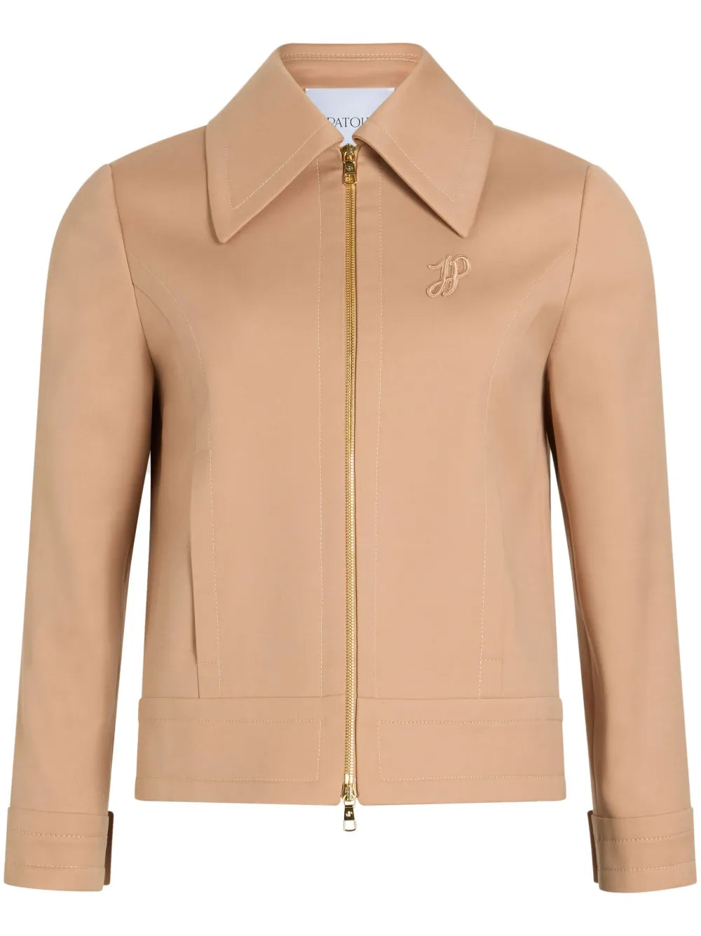 Zip-Up Cropped Twill Jacket