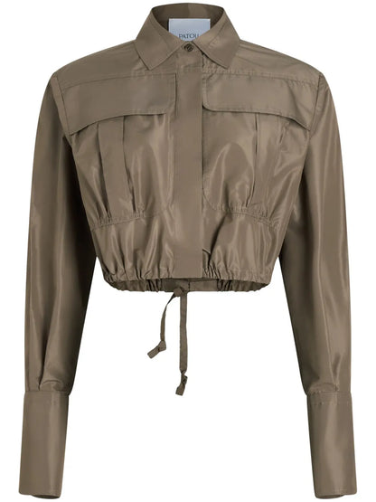 Cropped Faille Safari Shirt