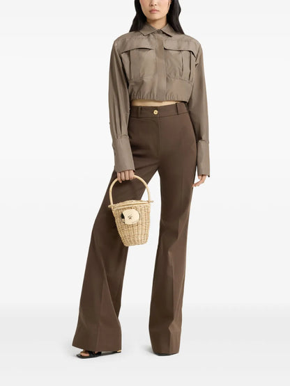 Cropped Faille Safari Shirt