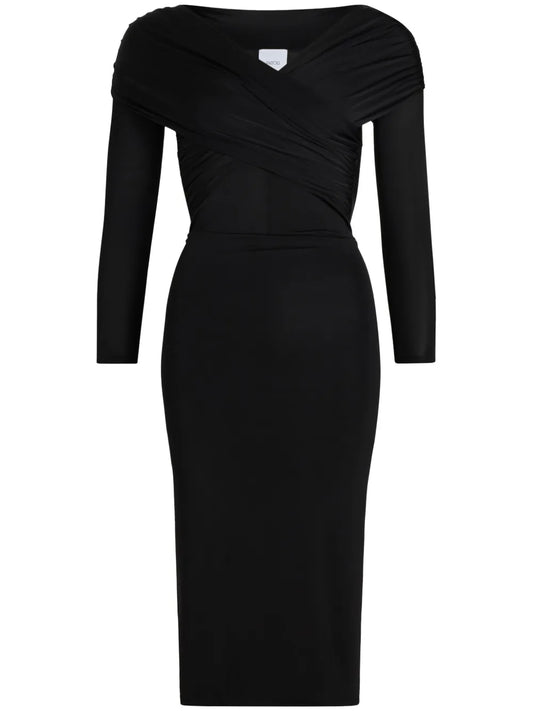 Crossover-Neck Dressbla