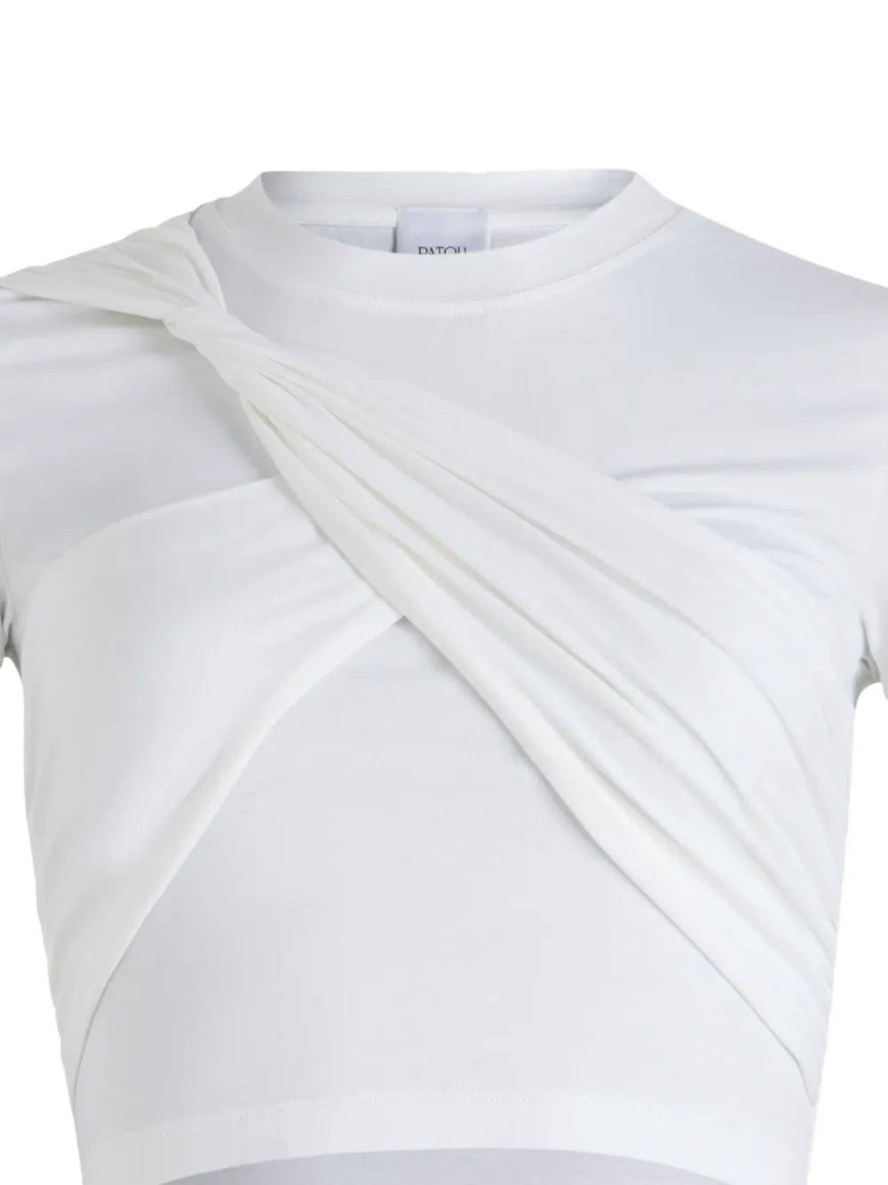 Draped Cropped Organic Cotton T-Shirt