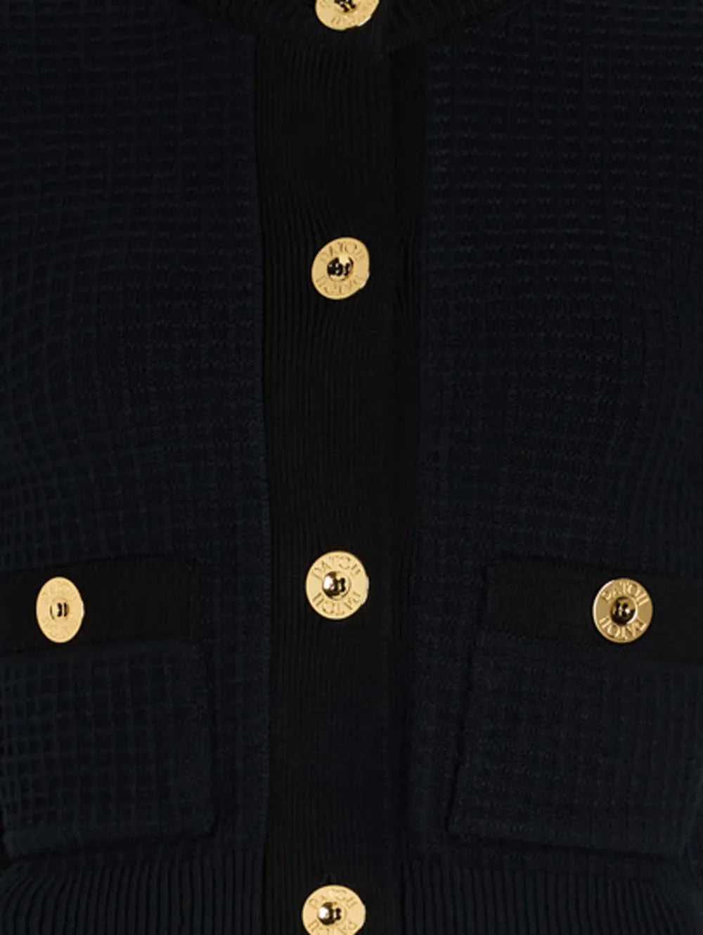 Cropped Waffle-Knit Cardigan