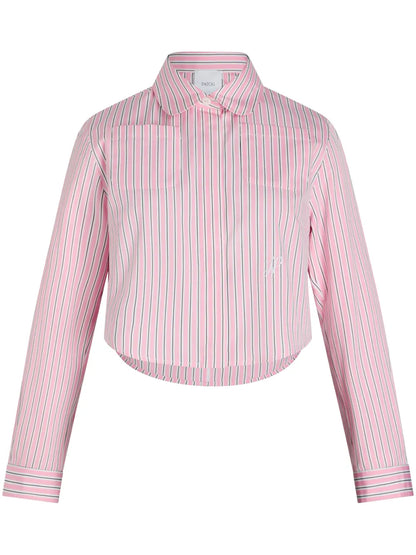 Cropped Printed Poplin Shirt