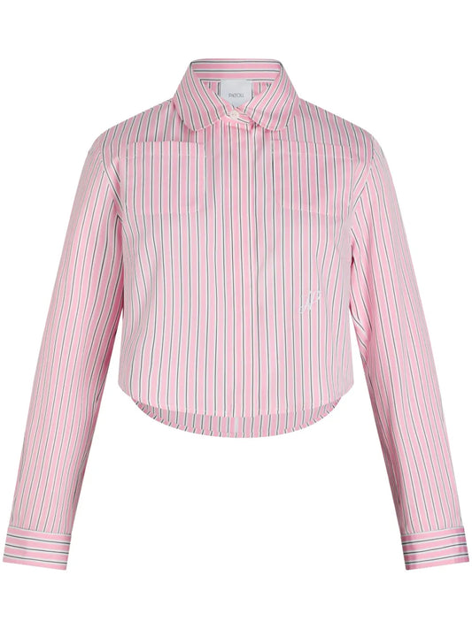 Cropped Printed Poplin Shirt