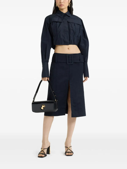 Cropped Faille Safari Shirt