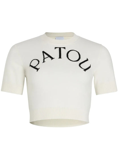 Logo-Jacquard Cropped Top