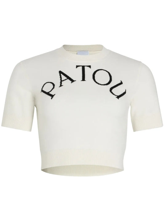 Logo-Jacquard Cropped Top