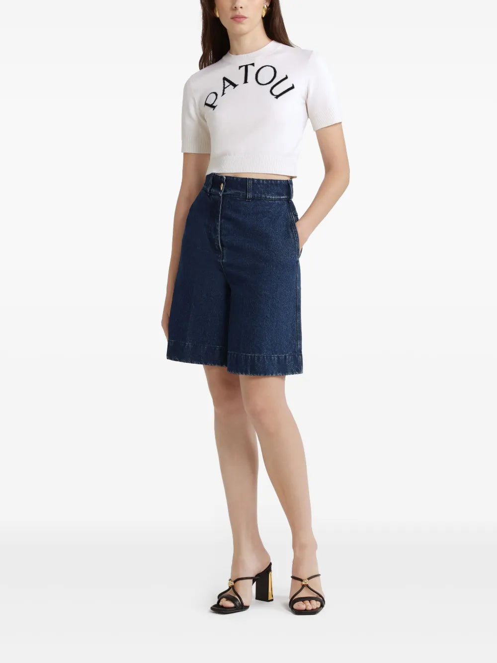 Logo-Jacquard Cropped Top