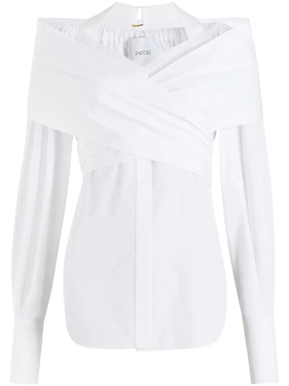 Wrap Poplin Blouse