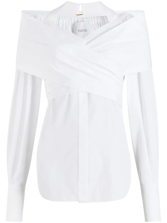 Wrap Poplin Blouse