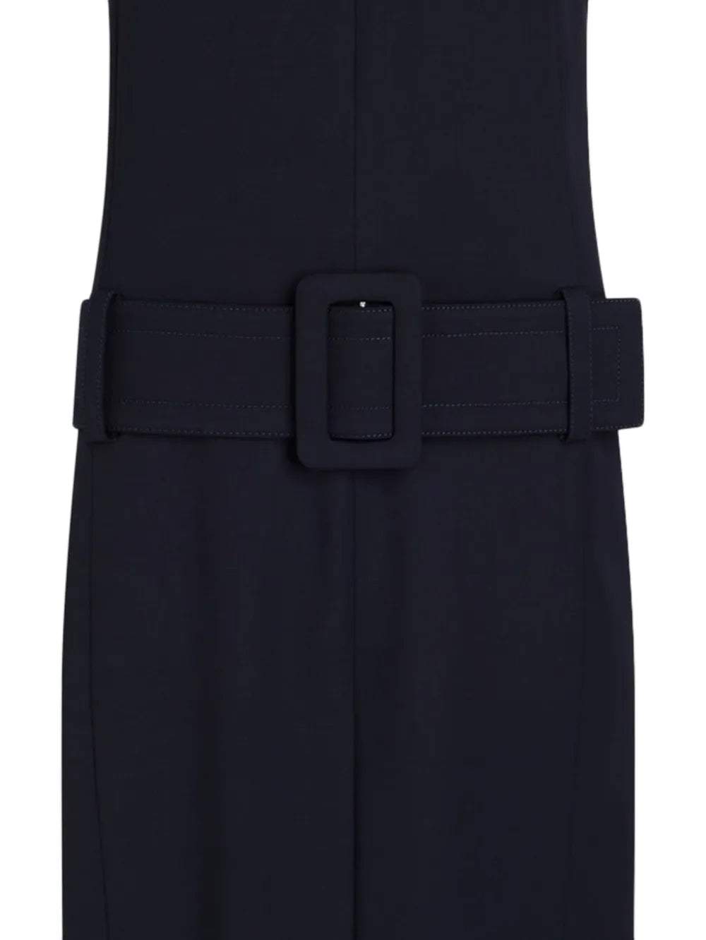 Belted Twill Midi Dress