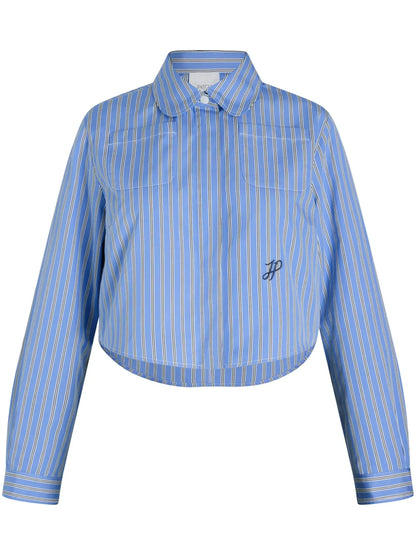 Cropped Printed Poplin Shirt